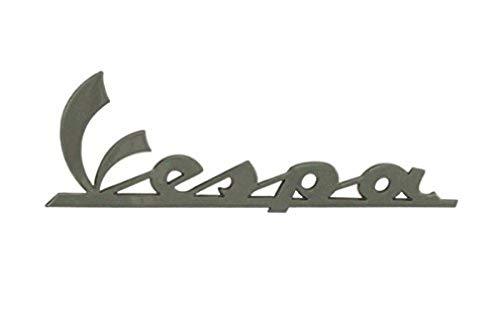 "Vespa" Badge Emblem Side panel metal gray for S 50-150 GTS Super Sport 125 250 300 Side Cowl 4 inch 672060 - Scooter_Parts1982